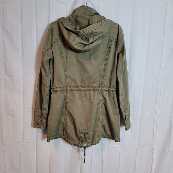 Abercrombie & Fitch Y2K Long Utility Jacket Women's Large Army Green Vintage - Picture 2 of 14
